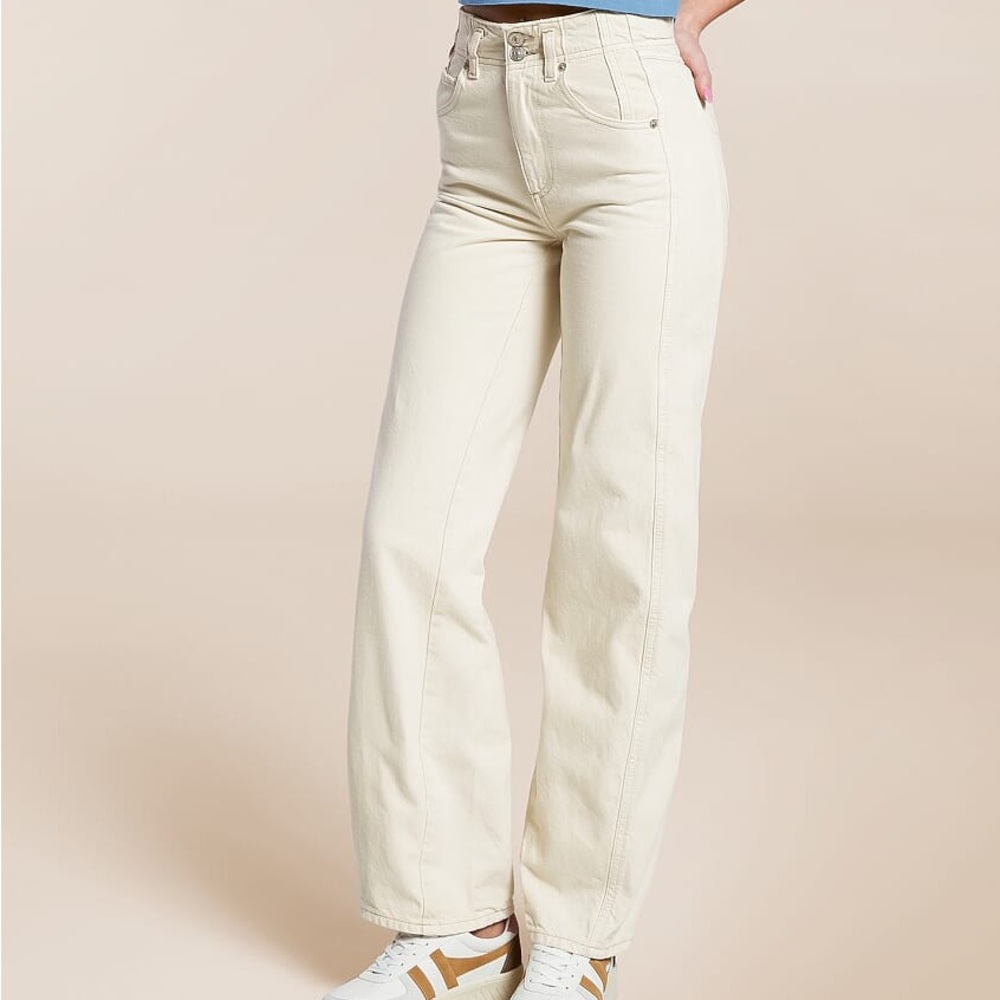 We The Free Off-White Wide Leg Jeans